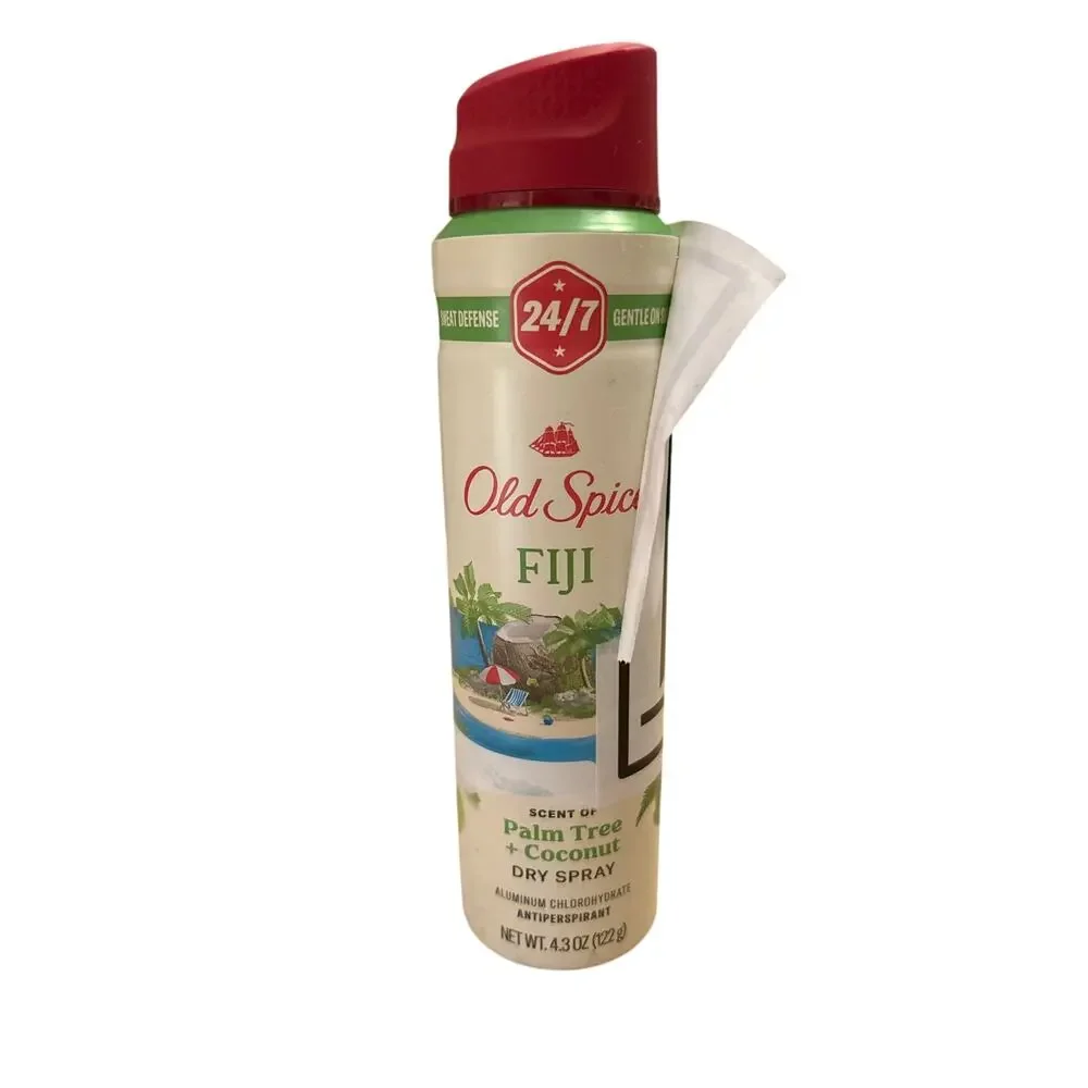 #1 New Mens Old Spice Fiji Palm Tree Coconut 24hr Antiperspirant Dry Spray 4.3oz
